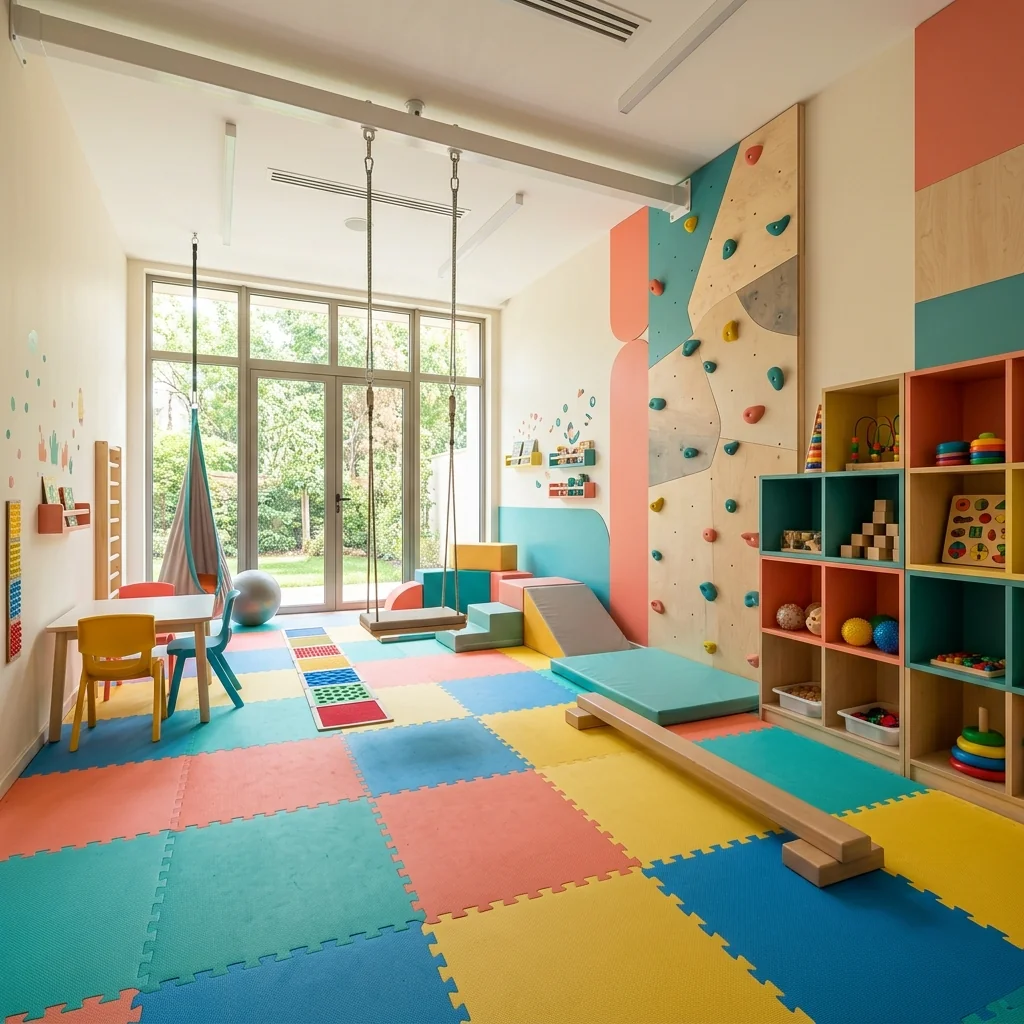 Sala de terapia infantil colorida